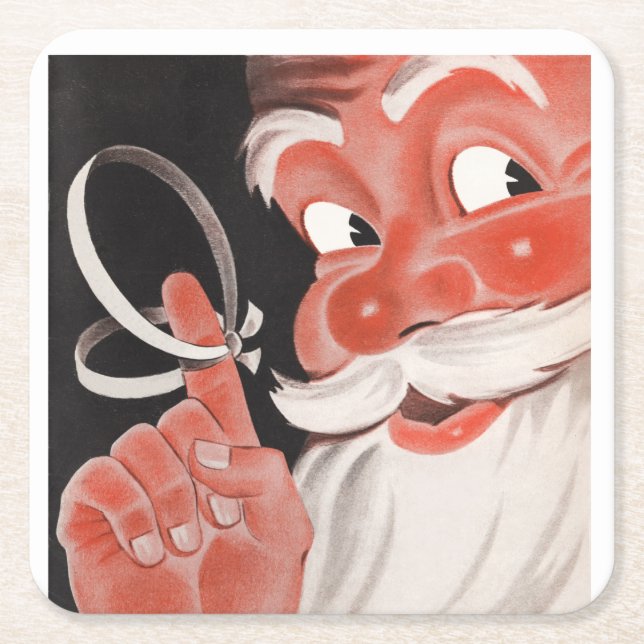 Vintage Santa   Square Paper Coaster (Front)