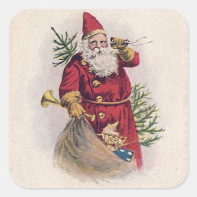 VINTAGE SANTA SQUARE STICKERS (Front)