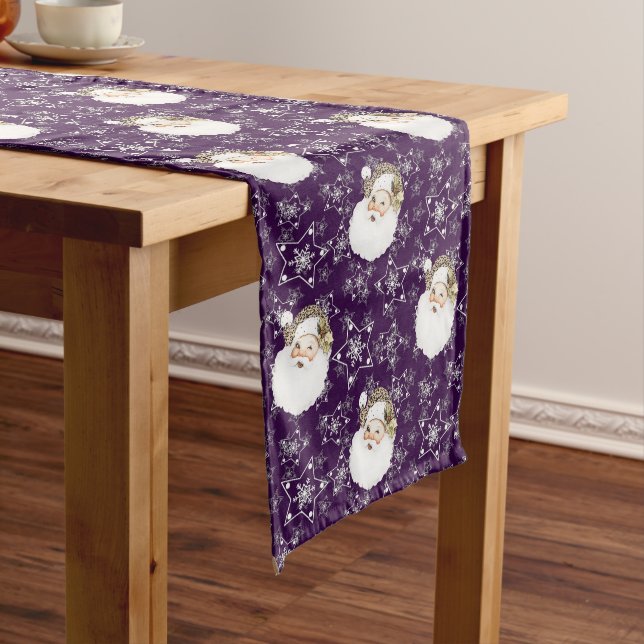 Vintage Santa & Stars Medium Table Runner (In Situ)