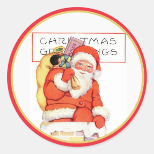 Vintage Santa Stickers 