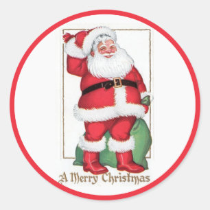 Vintage Santa Stickers 