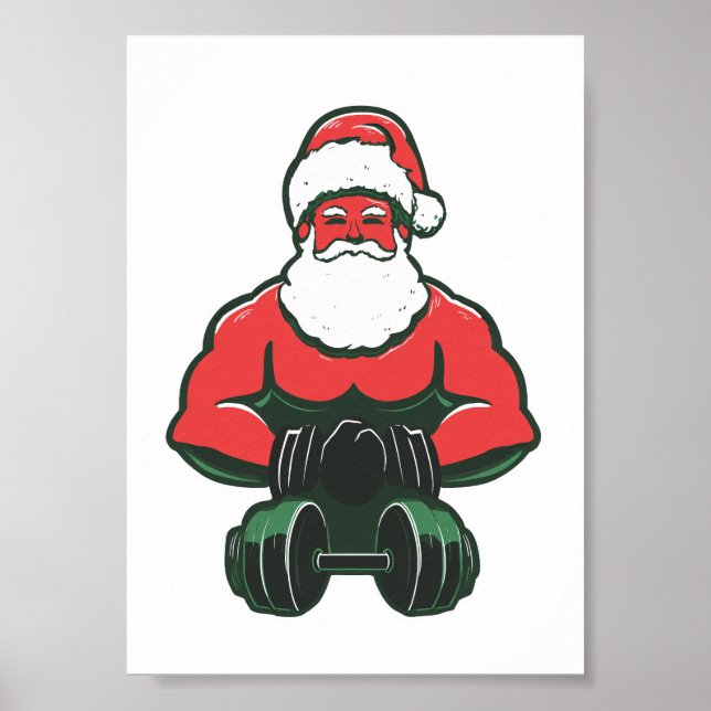 Vintage Santa Strongman – Muscular Santa Poster (Front)