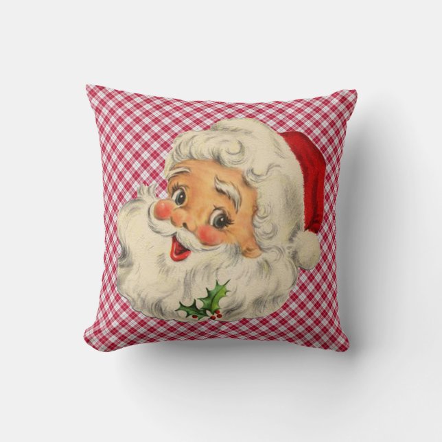 vintage santa throw pillow (Front)