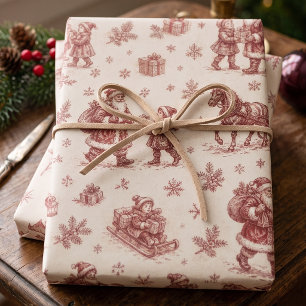 Vintage Santa Toile Wrapping Paper