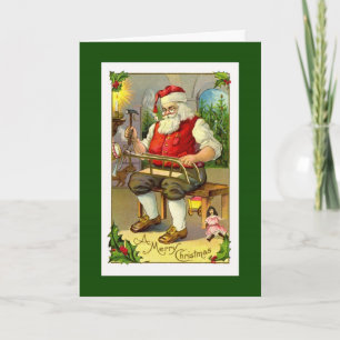 Vintage Santa Toymaker Card