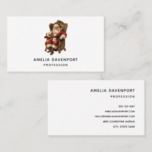 Vintage Santa Traditional Christmas Business Card