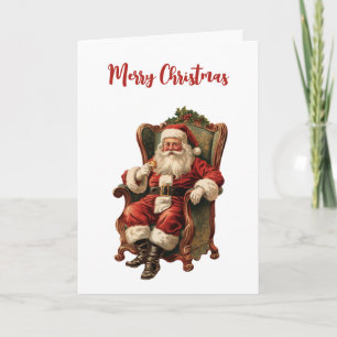 Vintage Santa Traditional Christmas Card