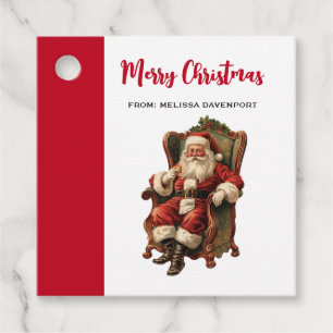 Vintage Santa Traditional Christmas Favour Tags