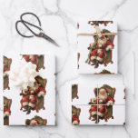 Vintage Santa Traditional Christmas Pattern Wrapping Paper Sheet<br><div class="desc">Wrapping paper sheets with a vintage style image featuring classic Santa Claus sitting in an old-fashioned arm chair. Lovely traditional Christmas design.</div>