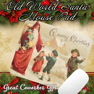 Vintage Santa Victorian Christmas Children Mouse Mat