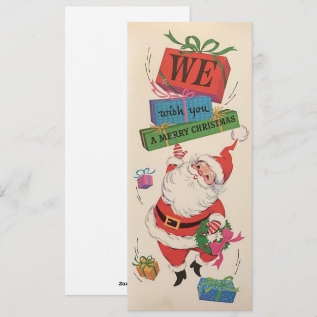 Vintage Santa Wishing You Merry Christmas  Holiday Card (Front/Back)