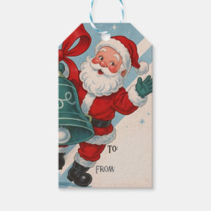 Vintage Santa With Bell Gift Tag