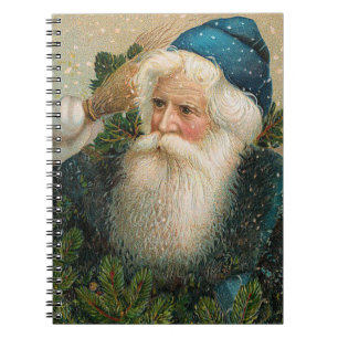 Vintage Santa with Blue Cap Notebook