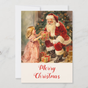 Vintage Santa with Child Christmas Card