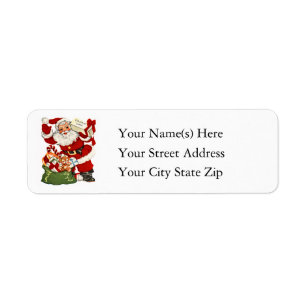 Vintage Santa With Christmas Cheer Address Label