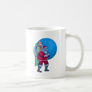 VINTAGE SANTA WITH CHRISTMAS GIFT SACK COFFEE MUG
