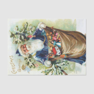 Vintage Santa with Christmas Tree and Toys  Tissue Paper
