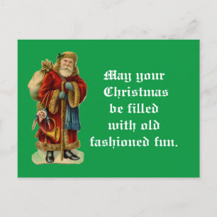 Vintage Santa With Gifts Postcard