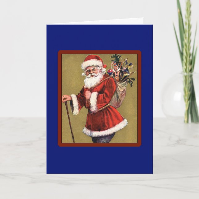 Vintage Santa With Toy Bag - A Christmas Card (Front)