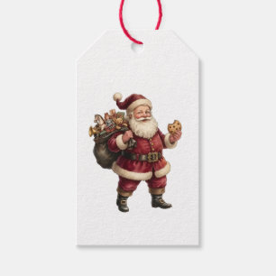Vintage Santa with Toy Sack and Sweet Treat Gift Tags