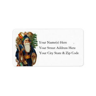 Vintage Santa With Toys Address Label