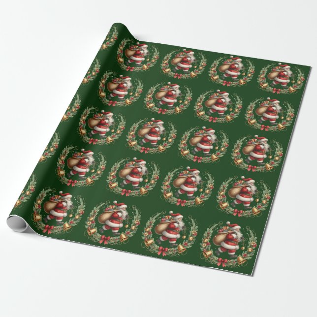 Vintage Santa Wrapping Paper (Unrolled)