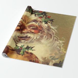 vintage santa wrapping paper