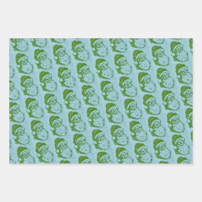 Vintage Santa Wrapping Set Wrapping Paper Sheet (Front)