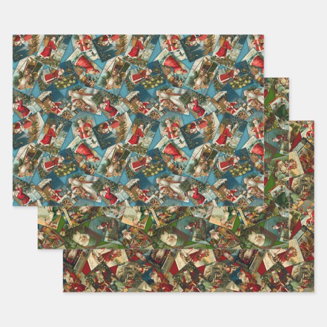 Vintage Santa Wrapping Sheets (Set)
