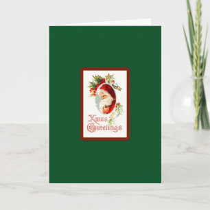 Vintage Santa Xmas Greeting - A Card