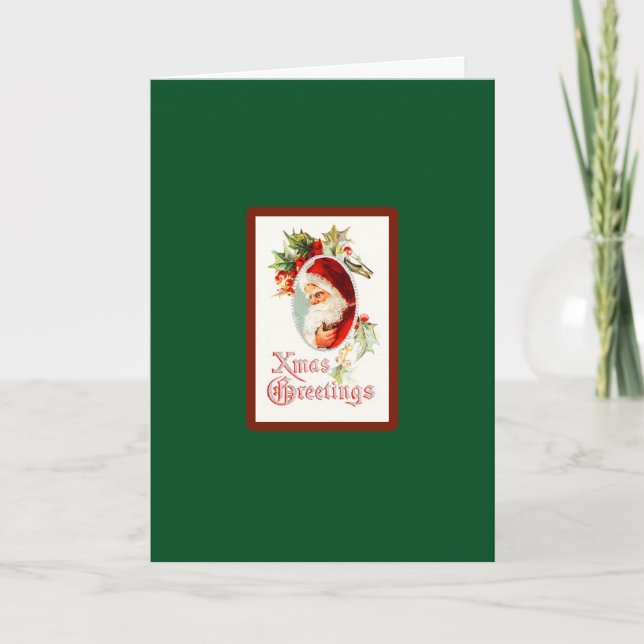 Vintage Santa Xmas Greeting - A Card (Front)