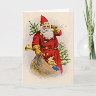 Vintage Santa's Calling Holiday Card