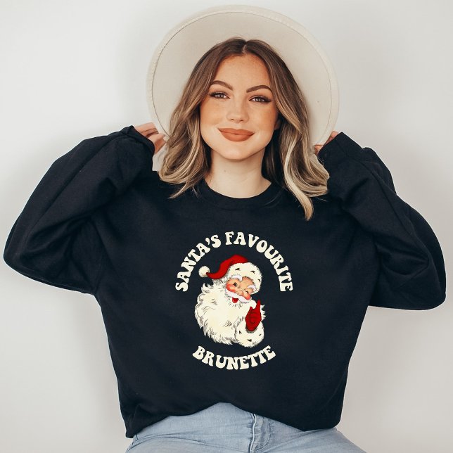 Vintage Santa's Favourite Brunette Sweatshirt (Creator Uploaded)