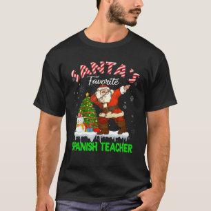 Vintage Santa's Favourite Spanish Teacher Xmas Tre T-Shirt