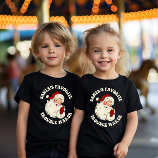 Vintage Santa's Favourite Trouble Maker T-Shirt