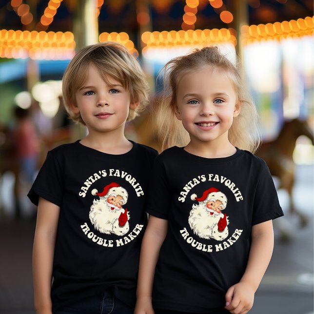 Vintage Santa's Favourite Trouble Maker T-Shirt (Creator Uploaded)