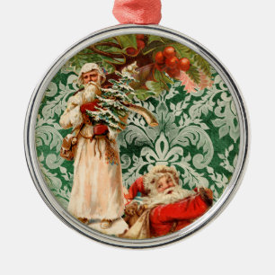 Vintage Santas n Holly Elegant Christmas Ornament