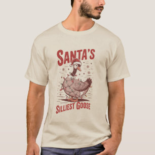Vintage Santa's Silliest Goose Funny Christmas 90s T-Shirt
