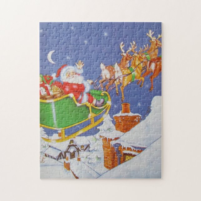 Vintage Santa's Sleigh Jigsaw Puzzle (Vertical)