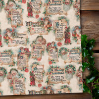 Vintage Santas with Christmas Greetings & Holly