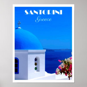 Vintage Santorini Poster