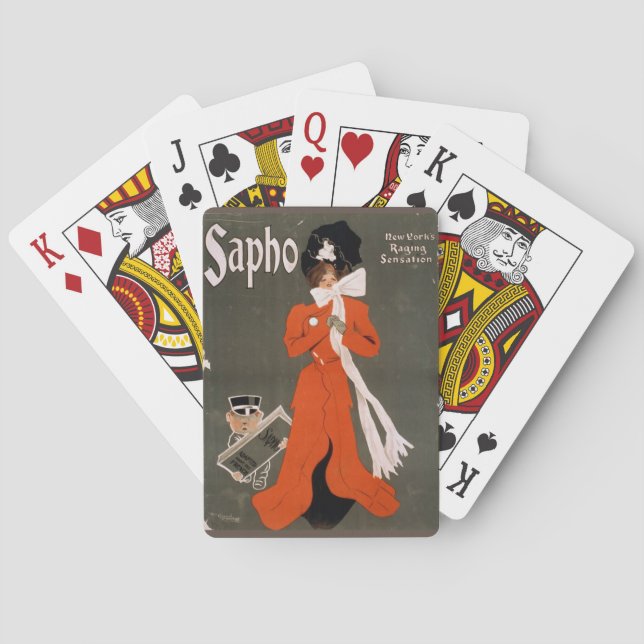 Vintage Sapho Poster Playing Cards (Back)