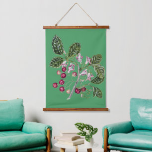 Vintage Sarah Featon Puriri Botanical Art Hanging Tapestry