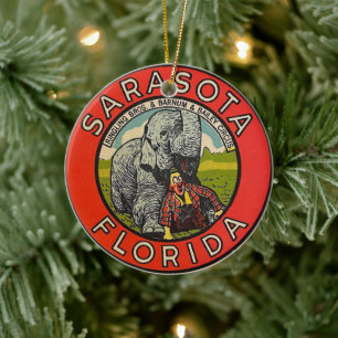 Vintage Sarasota Circus Ceramic Tree Decoration