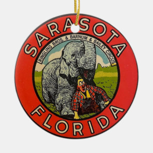 Vintage Sarasota Circus Ceramic Tree Decoration