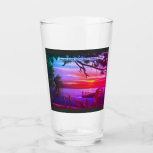 Vintage Sarasota, FL Beach Sunset - Gulf of Mexico Glass