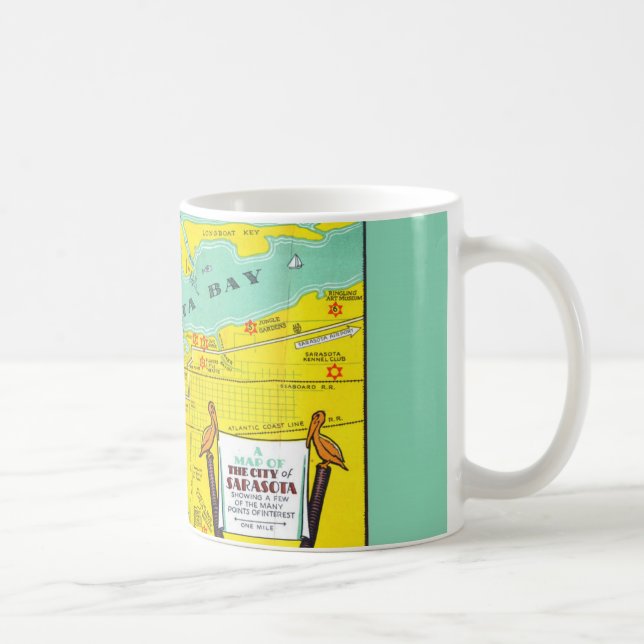 Vintage Sarasota Map Mug (Right)