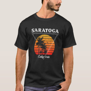 Vintage Saratoga California Palm Trees CA Retro T-Shirt