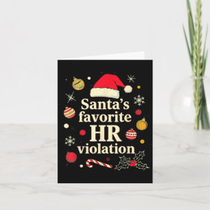 Vintage Sarcastic Retro Hr Violation Christmas Off Card