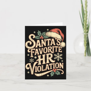 Vintage Sarcastic Retro Hr Violation Christmas Off Card